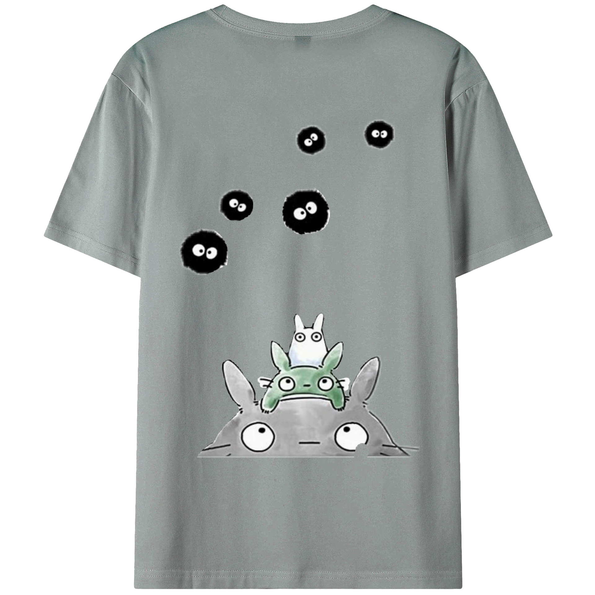 （画像用） となりのトトロ 草壁メイ 草壁サツキ My Neighbor Totoro Satsuki Kusakabe Mei Kusakabe 綿100％ メンズ半袖Tシャツ（バックプリント） 通気性